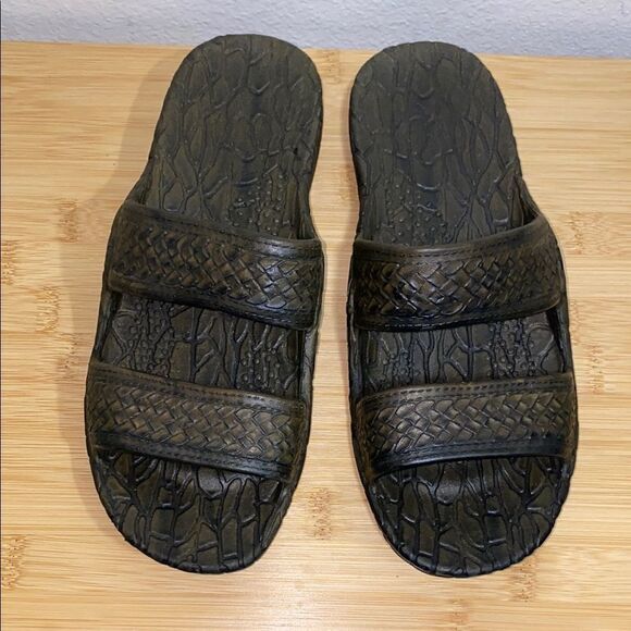 Pali Hawaii Rubber Slides 7 Molded Double Strap Sandals Made in Taiwan - Picture 9 of 9